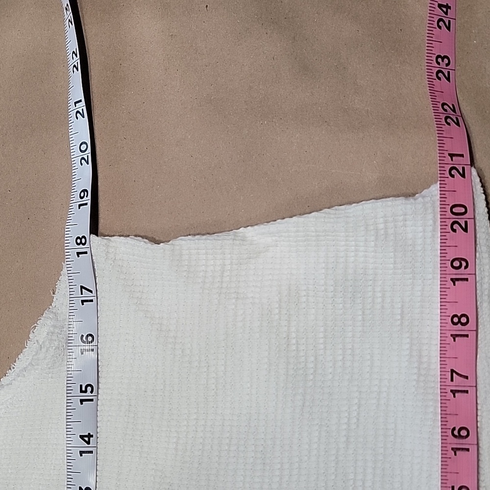 Aerie Sunspun Size S Off-White Cropped Waffle Knit Sleeveless Henley Style Top - Picture 7 of 11